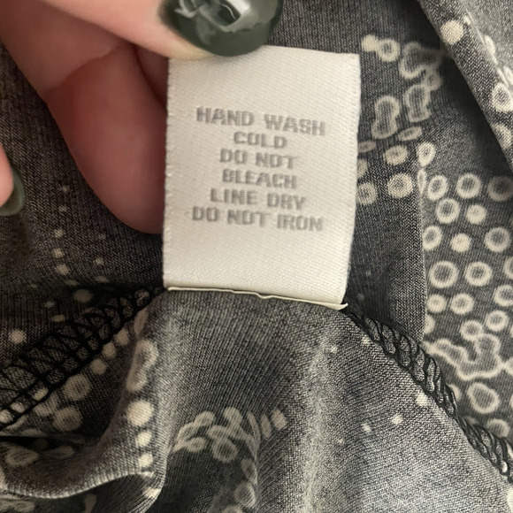 Vintage Y2K Dressbarn Shirt Women Medium Black Floral Silver Sparkle Babydoll - Picture 11 of 11